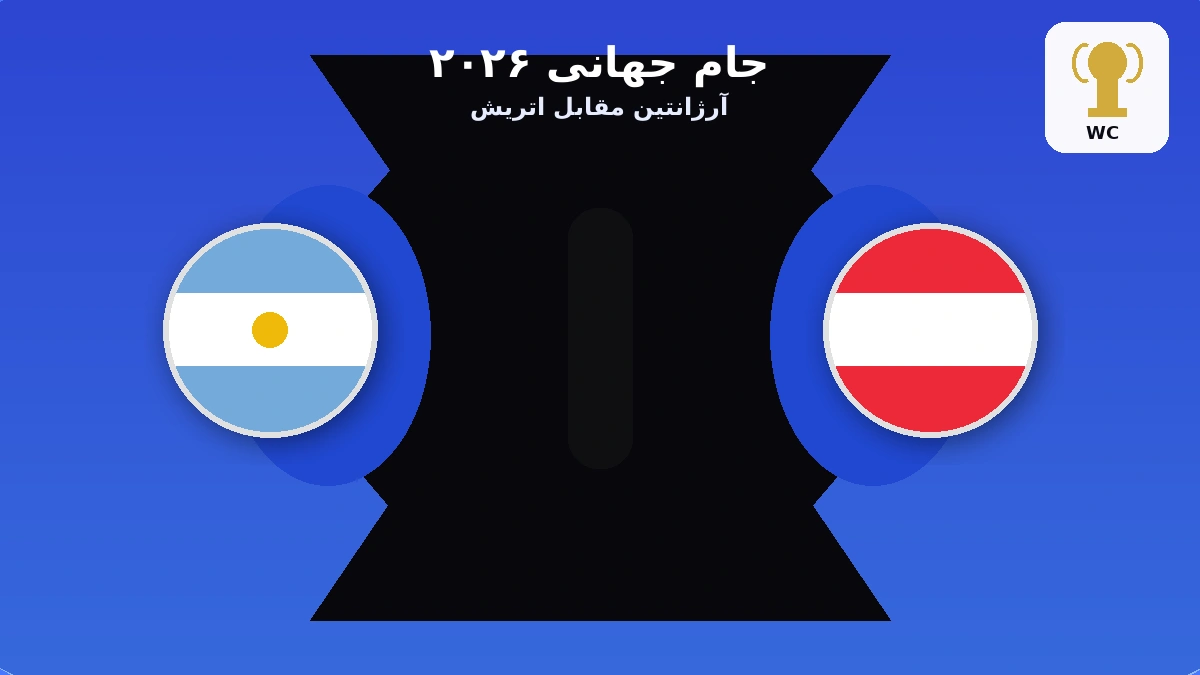 پوستر گزارش بازی آرژانتین مقابل اتریش در جام جهانی ۲۰۲۶