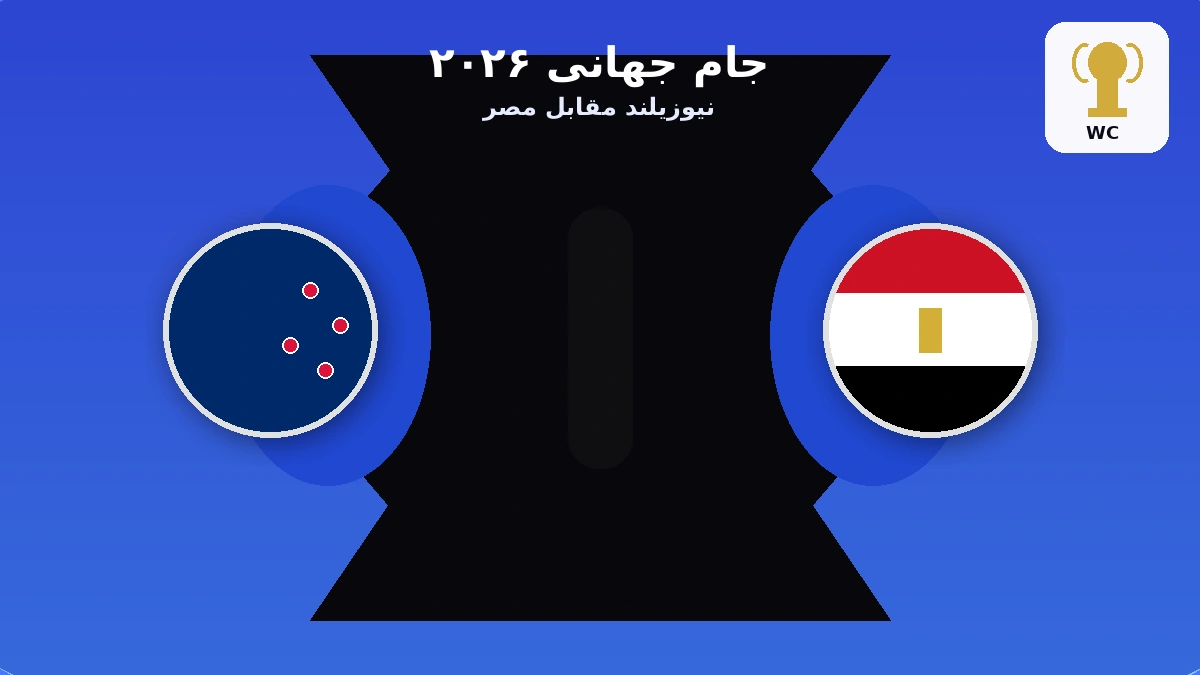 پوستر گزارش بازی نیوزیلند مقابل مصر در جام جهانی ۲۰۲۶
